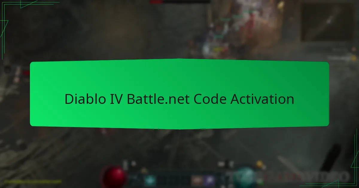 Diablo IV Battle.net Code Activation