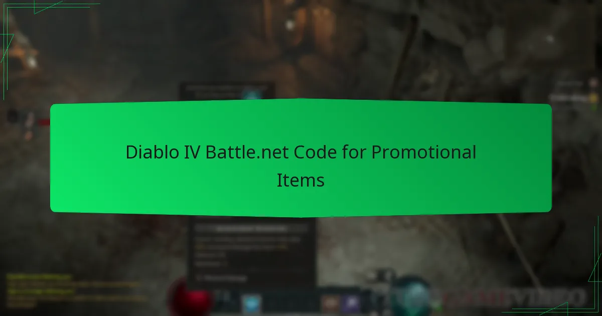Diablo IV Battle.net Code for Promotional Items