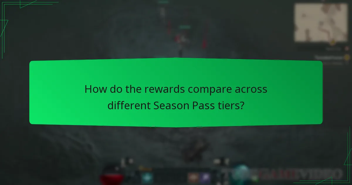How do the rewards compare across different Season Pass tiers?