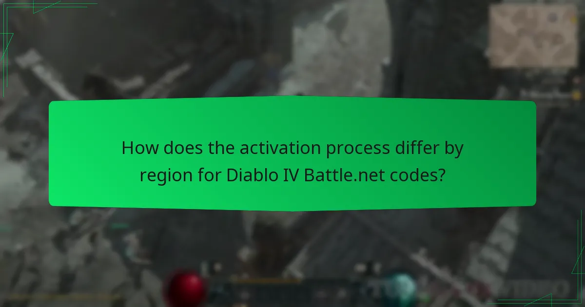 How does the activation process differ by region for Diablo IV Battle.net codes?