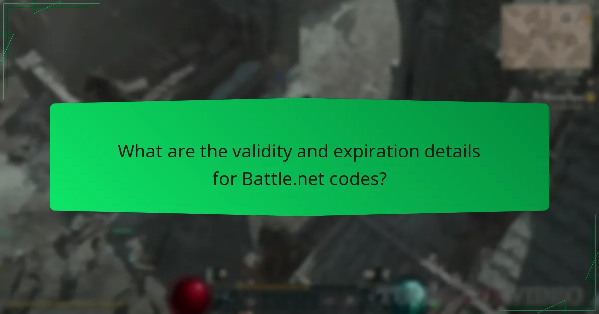 What are the validity and expiration details for Battle.net codes?