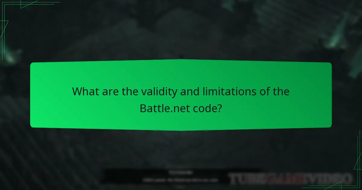 What are the validity and limitations of the Battle.net code?
